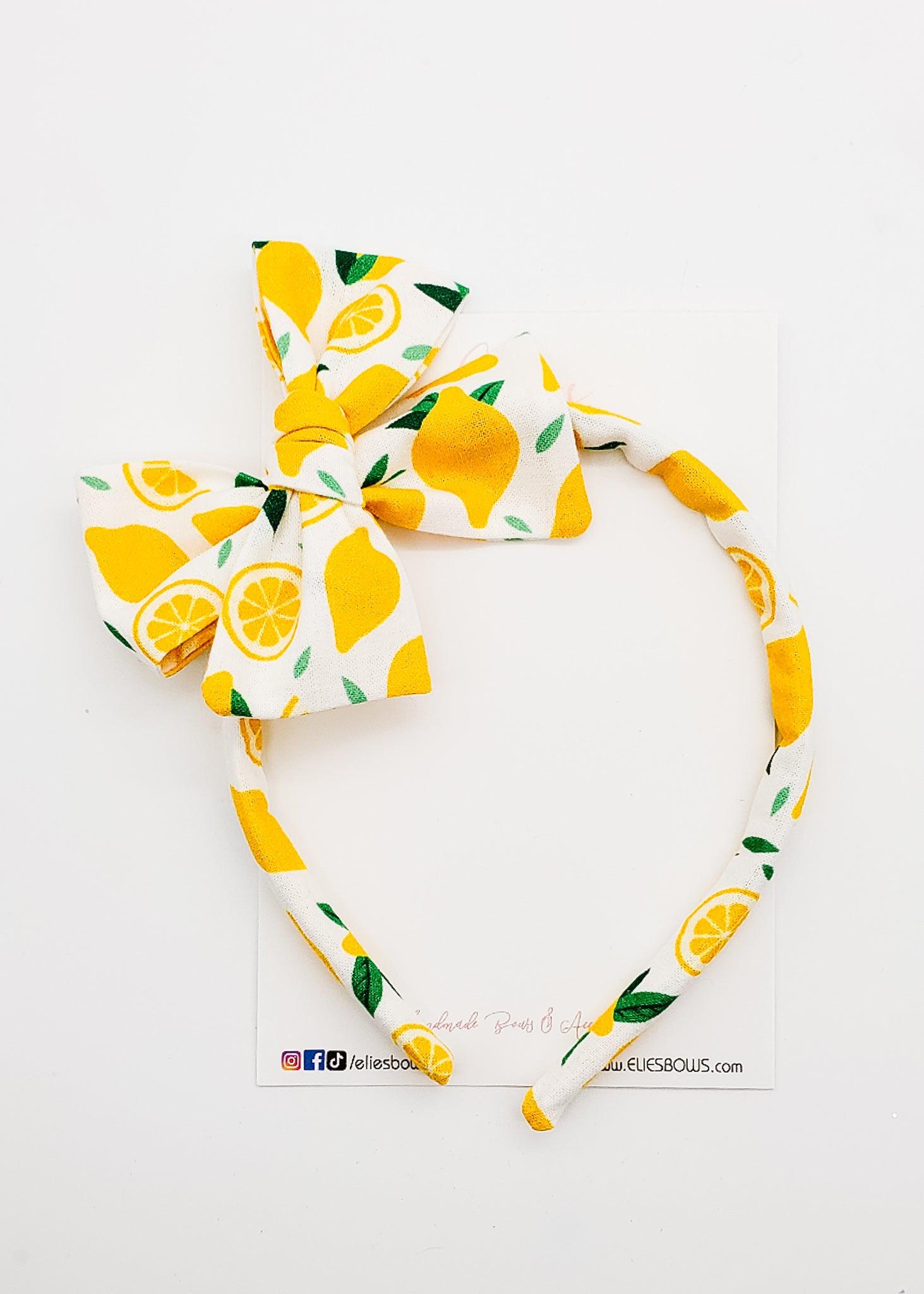 Lemons - Lilly Headband-Hard Headbands-Elie’s Bows