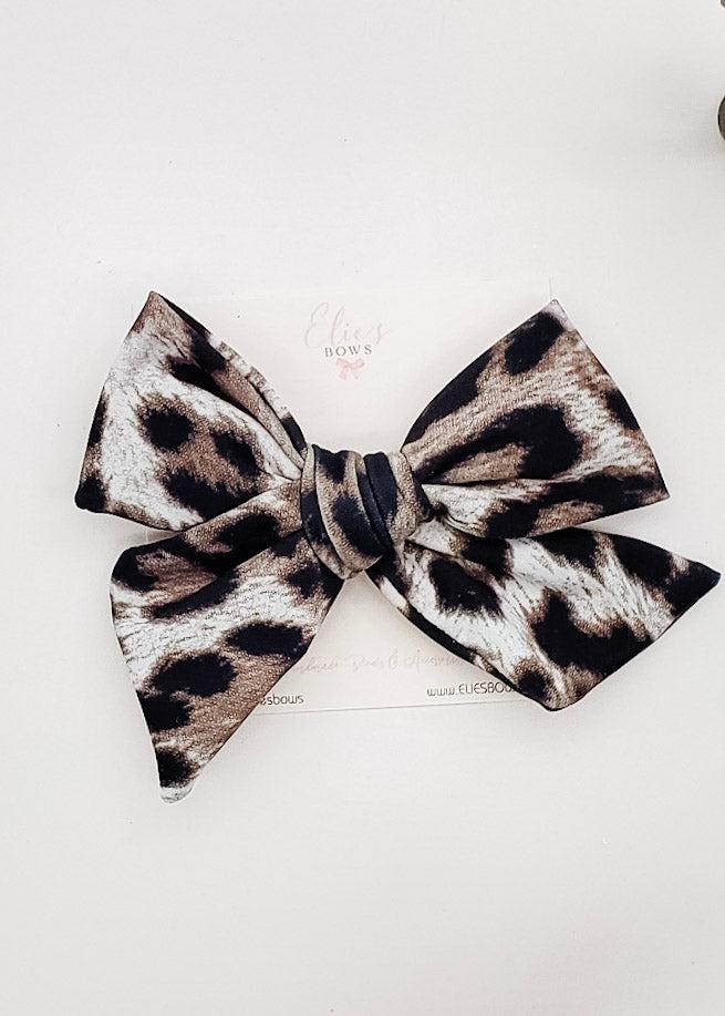 Leopard - Waterpoof - Elie - Fabric Bow - 4"-Bows-Elie’s Bows