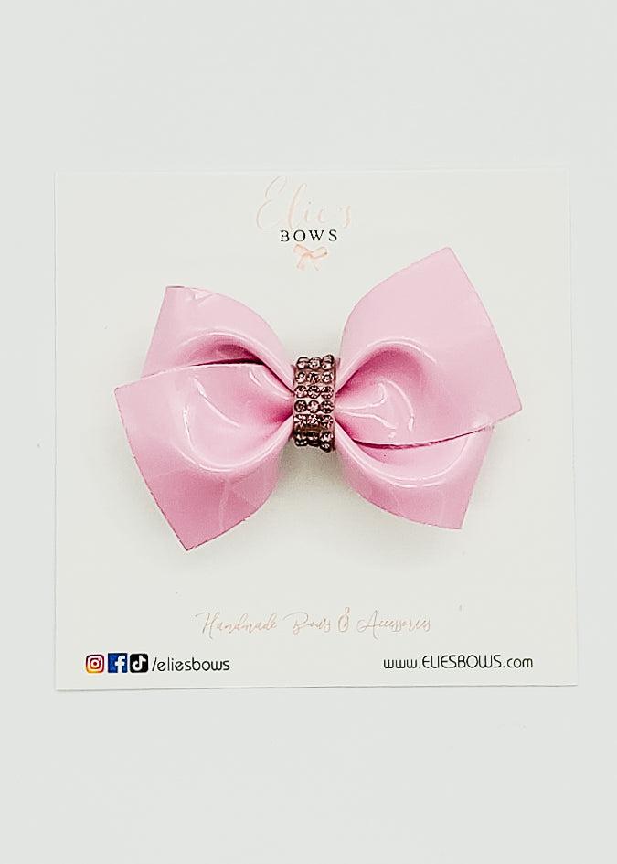 Light Pink Patent Diamond - Twist - 2.5"-Bows-Elie’s Bows