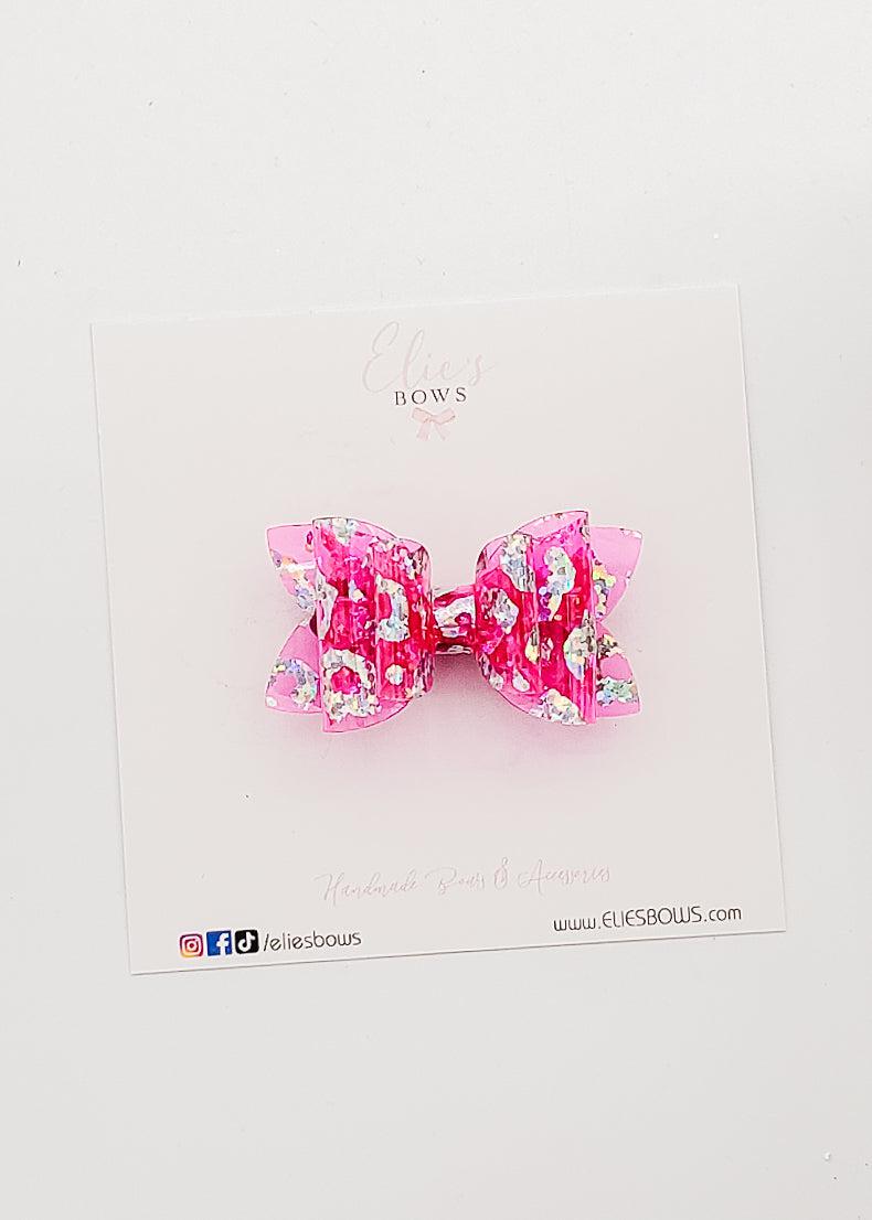 Ligt Pink Leopard - Waterproof Bow - 2"-Bows-Elie’s Bows