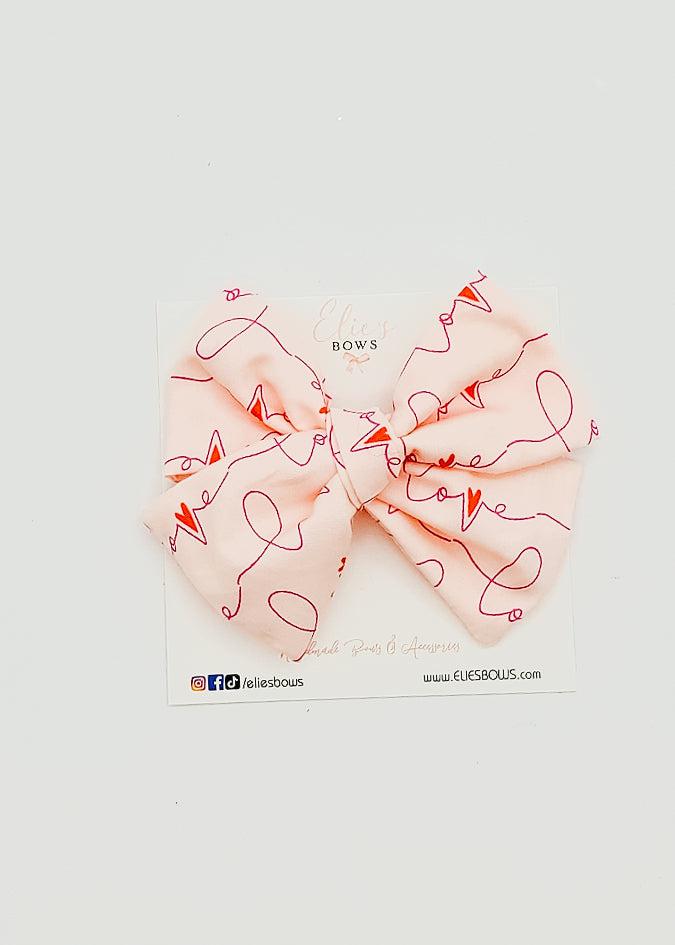 Love Peach - Elie Fabric Bow - 3.5"-Bows-Elie’s Bows