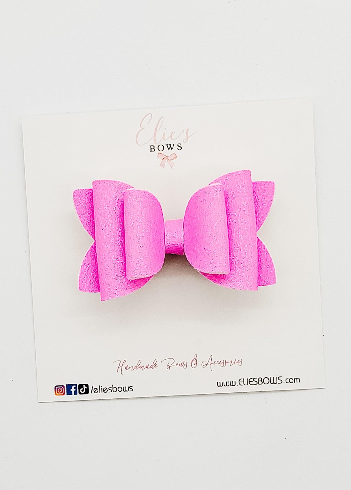 Magenta - Shimmer Bow - 2.5"-Bows-Elie’s Bows