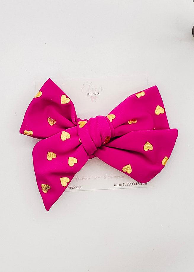 Magenta - Waterpoof - Elie - Fabric Bow - 4"-Bows-Elie’s Bows