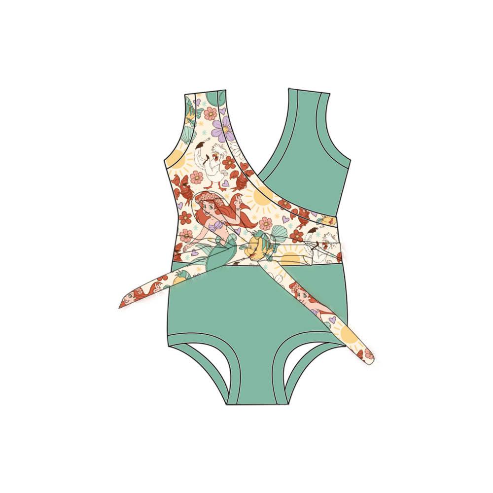 Mermaid - One Piece Twist Bathing Suit PRE-ORDER-Bathing suits-Elie’s Bows
