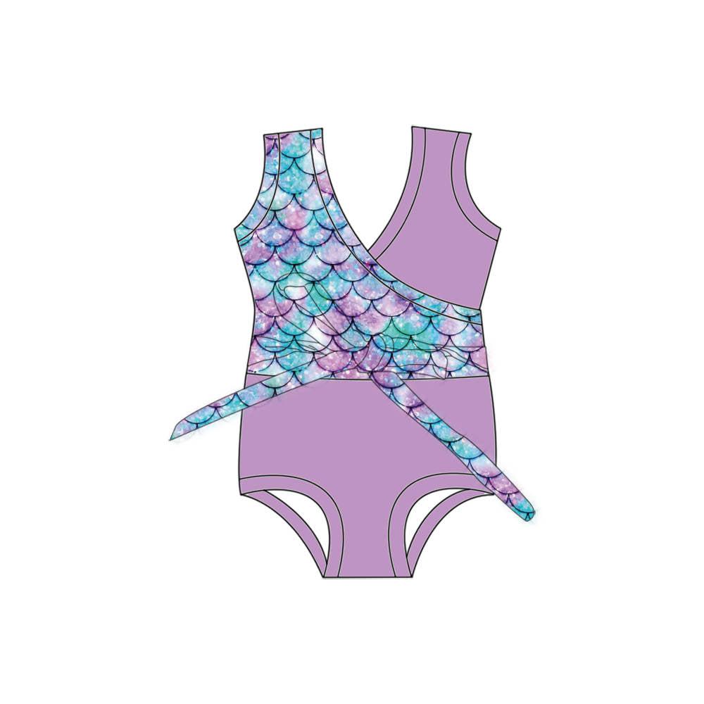 Mermaid Scales - One Piece Twist Bathing Suit PRE-ORDER-Bathing suits-Elie’s Bows