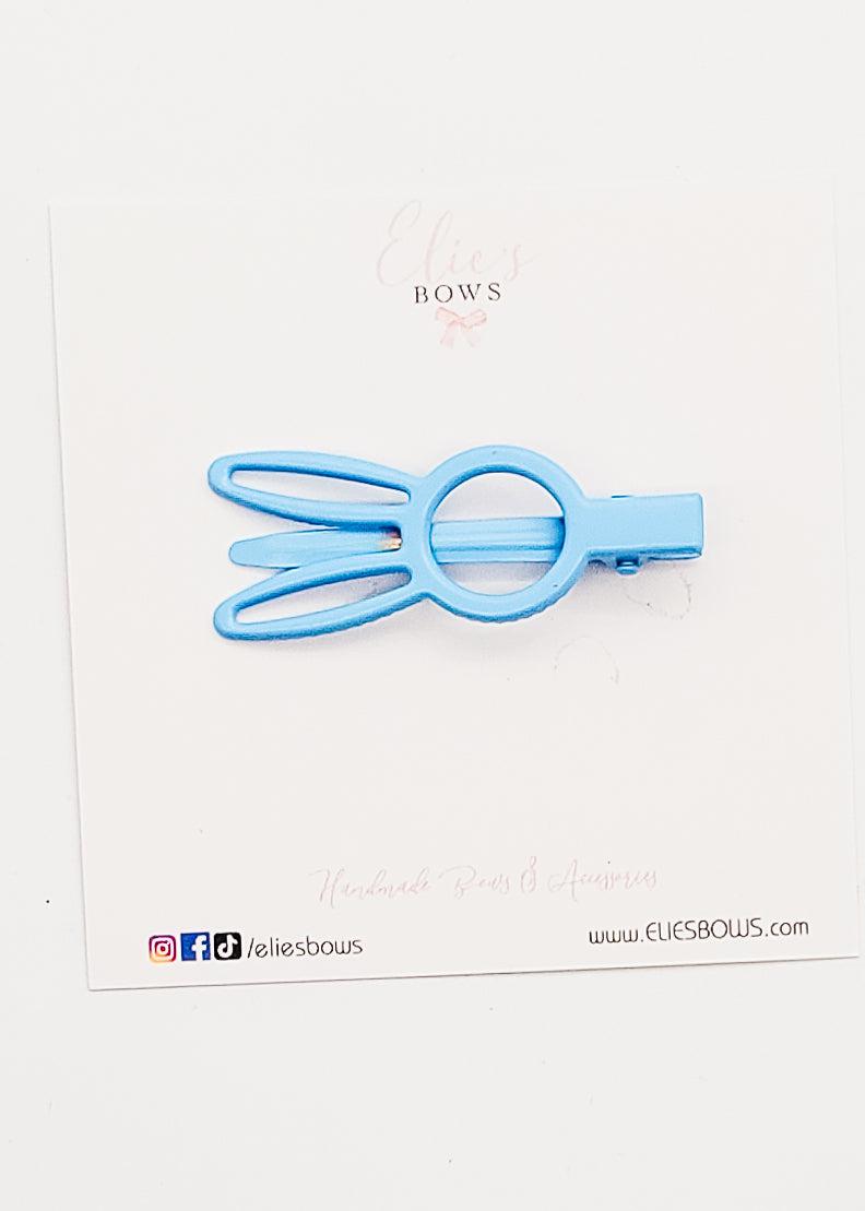 Mini Blue Bunny Ears - Snap Clip - 5.5 cm-Snap Clips-Elie’s Bows