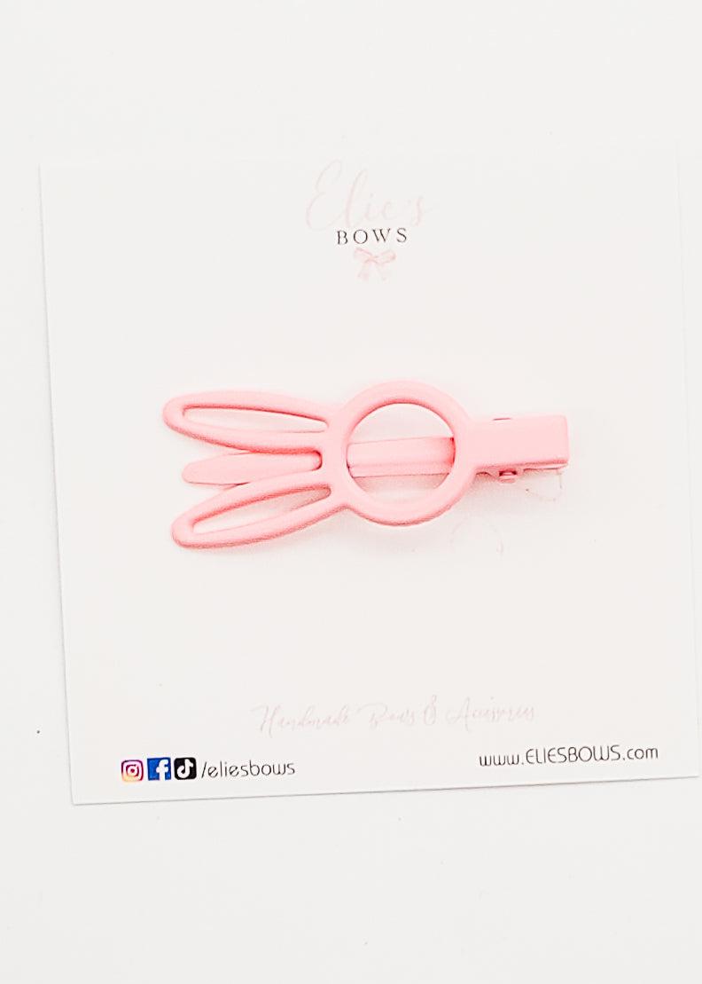 Mini Pink Bunny Ears - Snap Clip - 5.5 cm-Snap Clips-Elie’s Bows