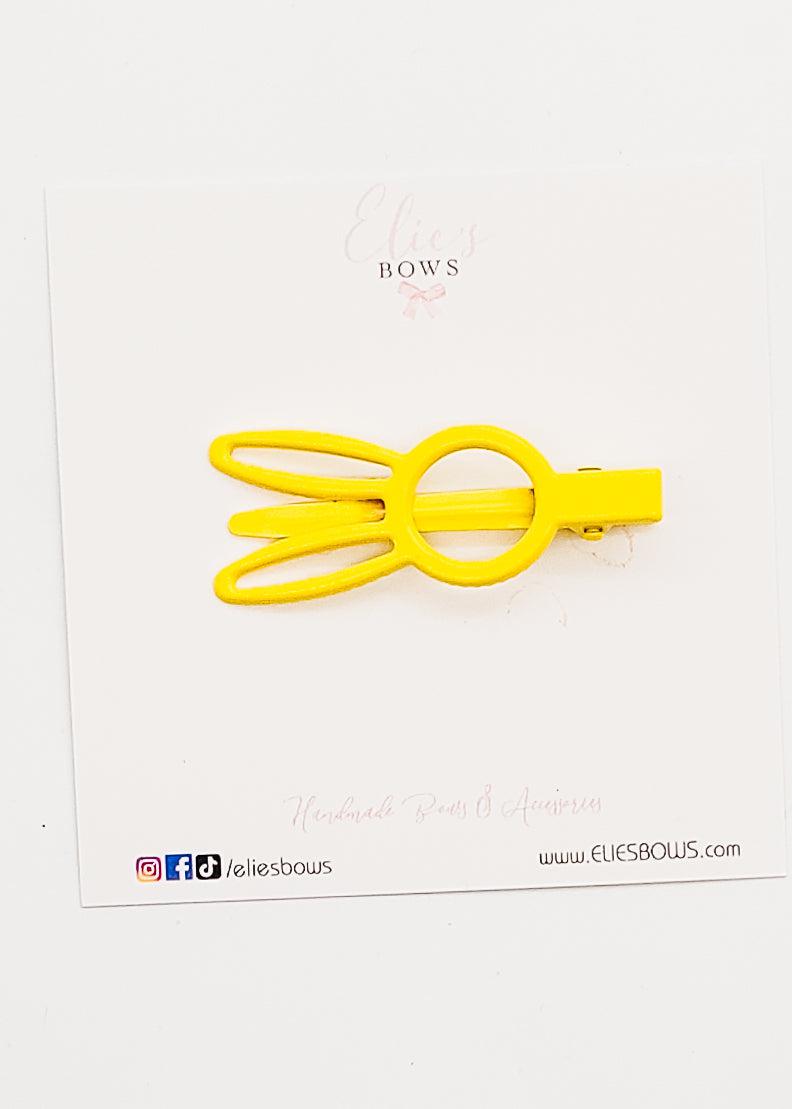 Mini Yellow Bunny Ears - Snap Clip - 5.5 cm-Snap Clips-Elie’s Bows