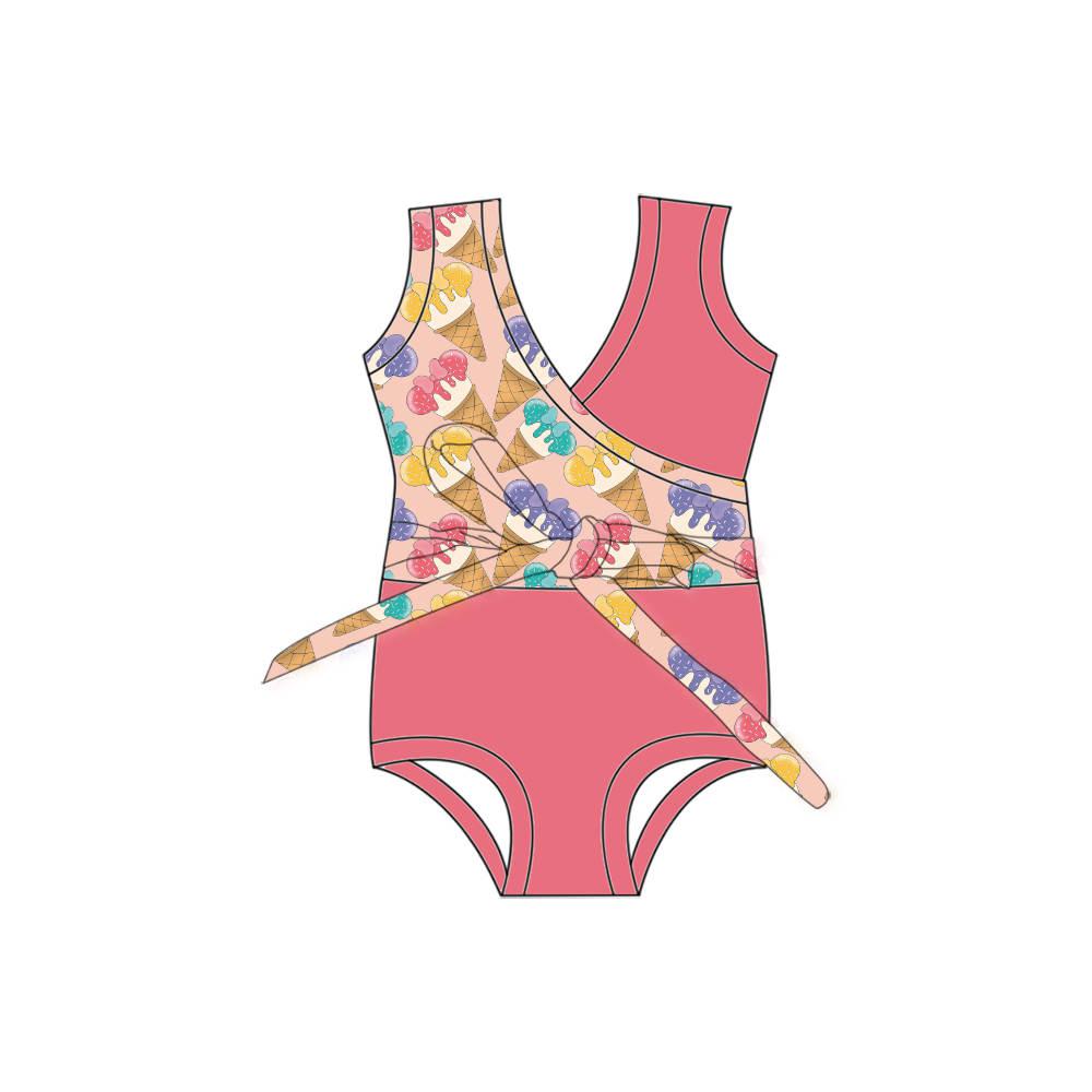 Minnie Ice Cream - One Piece Twist Bathing Suit PRE-ORDER-Bathing suits-Elie’s Bows