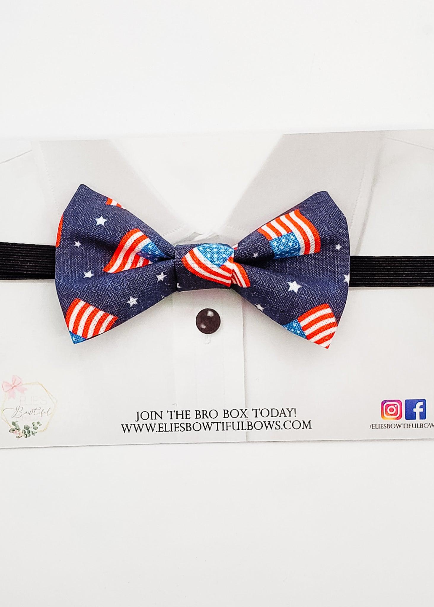 Mr. America - fabric bowtie - 4"-Bowtie-Elie’s Bows