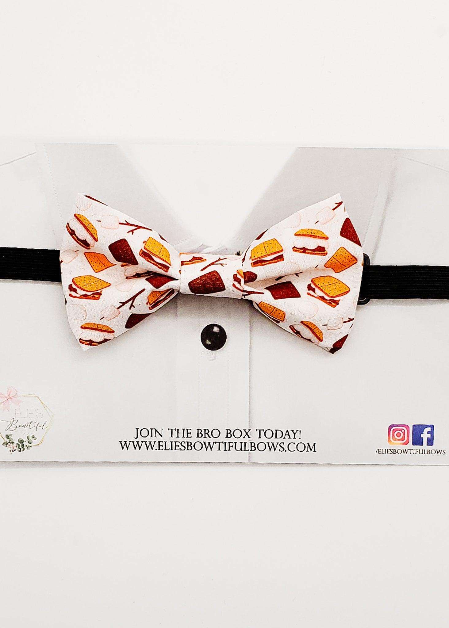 Mr. Smores - fabric bowtie - 4"-Bowtie-Elie’s Bows