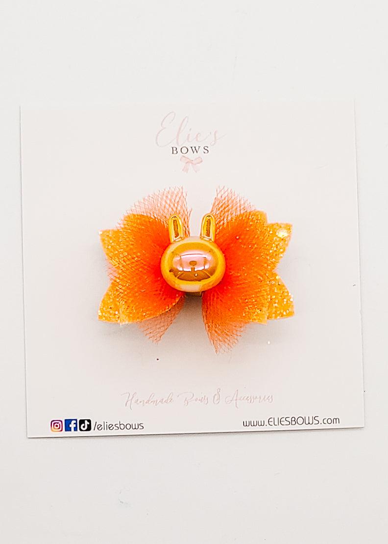 Orange Tulle Bunny Bow - 2"-Bows-Elie’s Bows