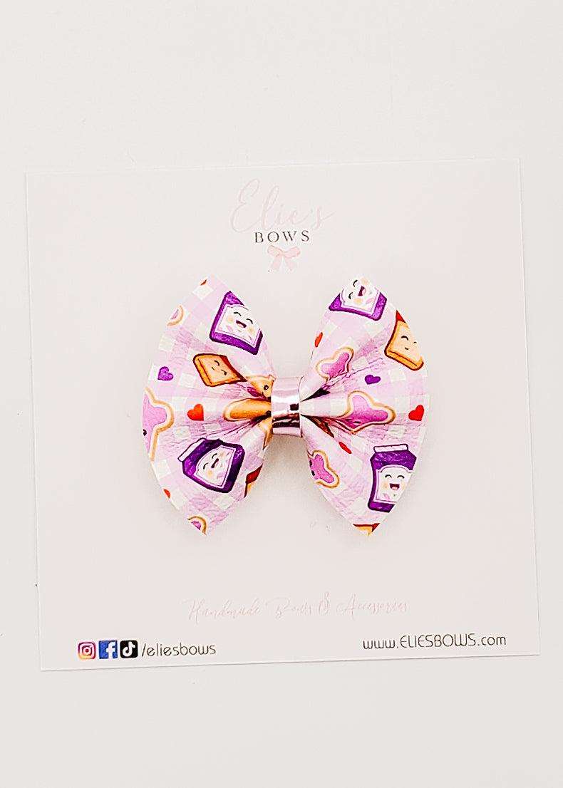 Peanut Butter & Jelly - Pixie Bow - 2"-Bows-Elie’s Bows