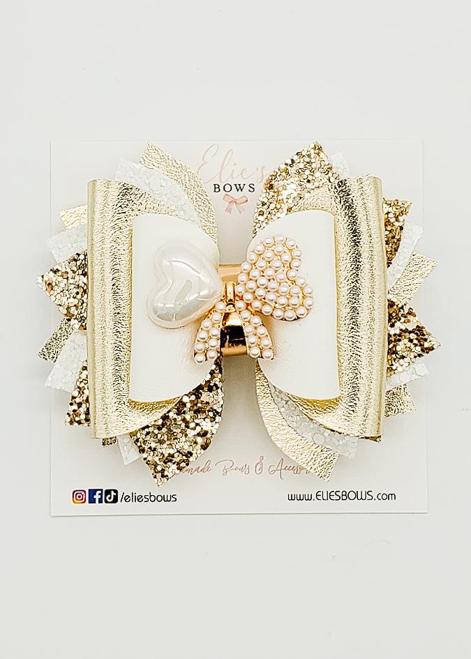Pearl Hearts - 3.5"-Bows-Elie’s Bows