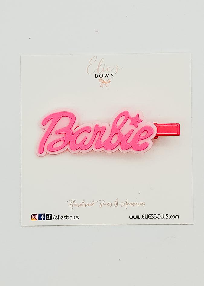 Pink Barbie - Bar Clip-Snap Clips-Elie’s Bows