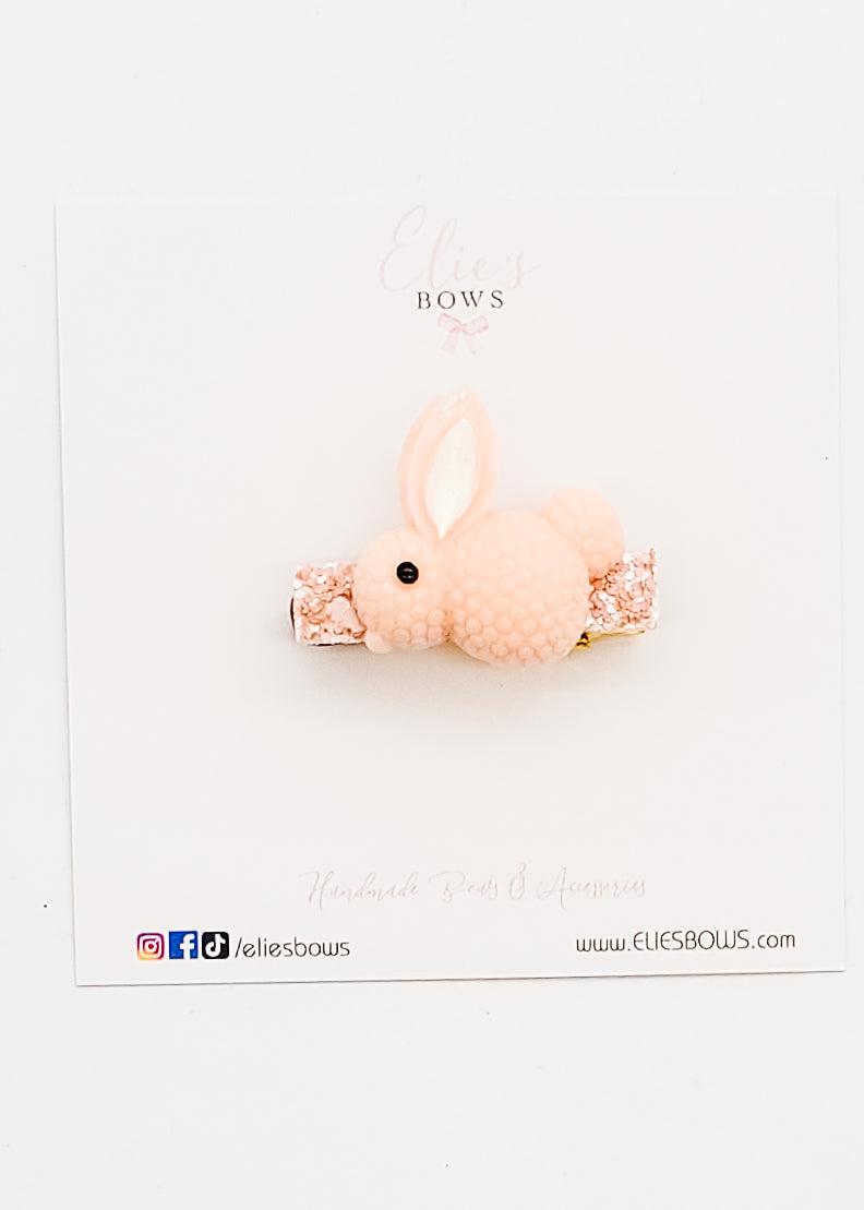 Pink Bunny - Bar Clip - 4cm-Snap Clips-Elie’s Bows