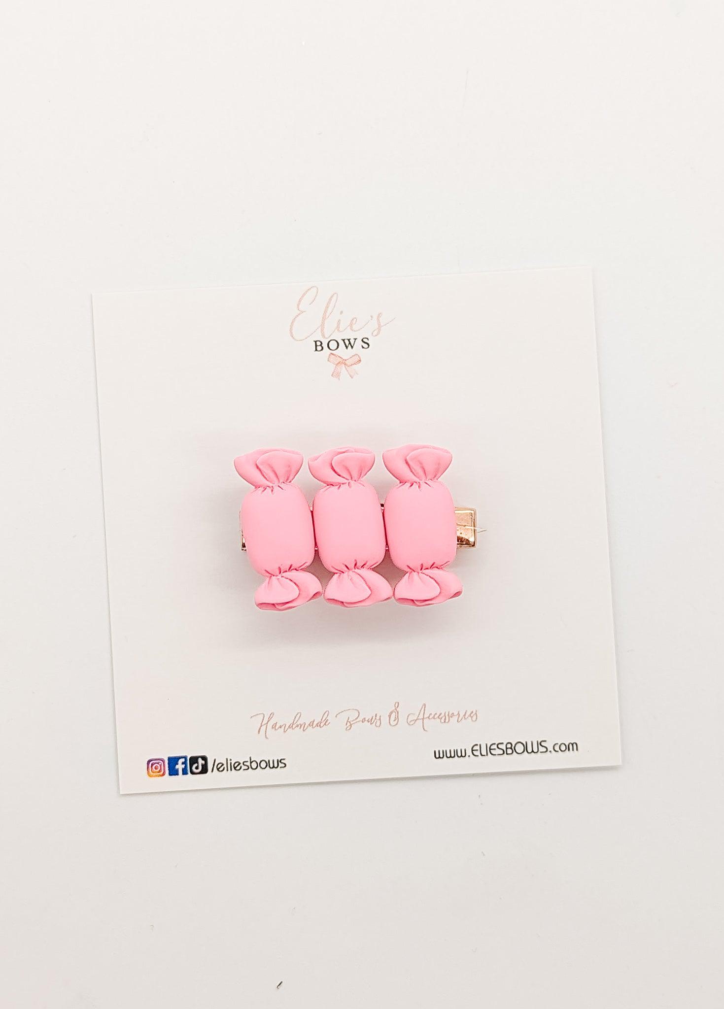 Pink Candies - Bar Clip - 1.8"-Snap Clips-Elie’s Bows