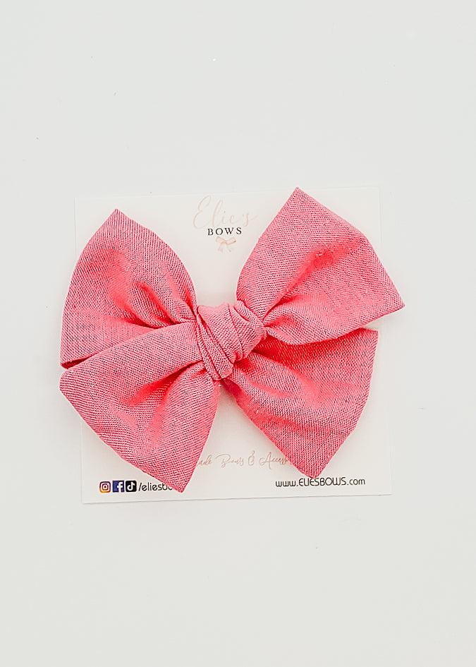 Pink - Elie Fabric Bow - 3.5"-Bows-Elie’s Bows