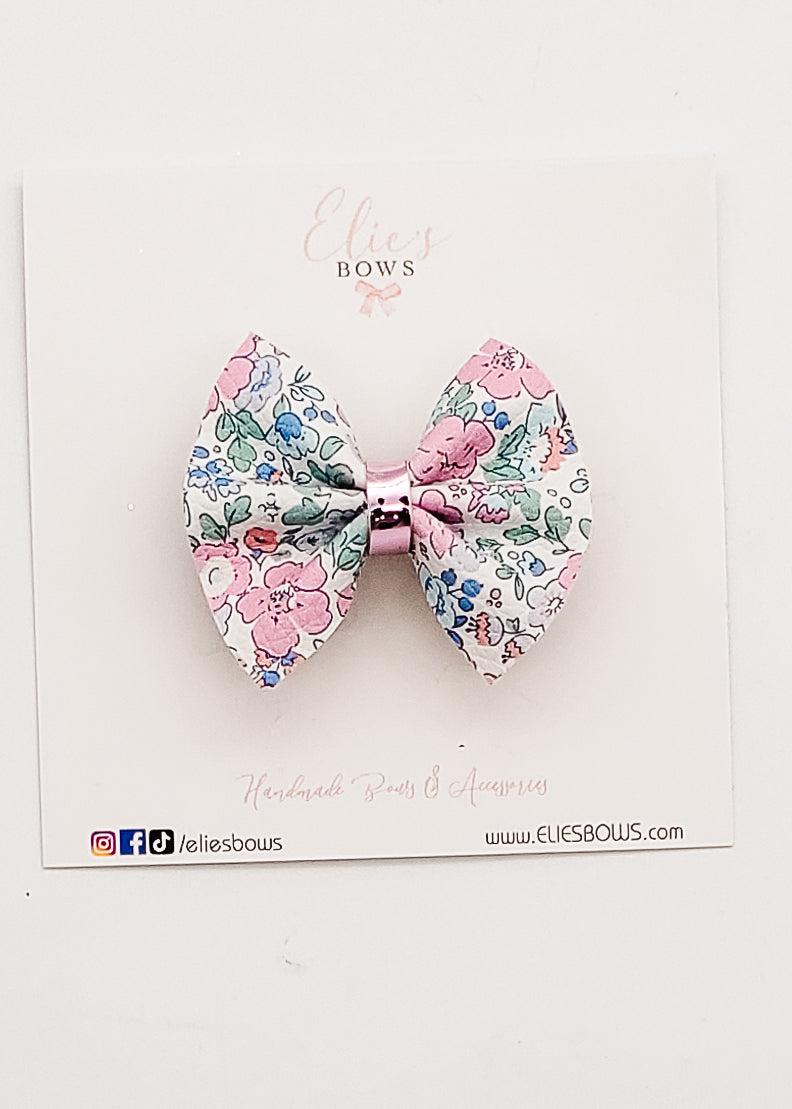 Pink Flowers - Pixie Bow - 2"-Bows-Elie’s Bows