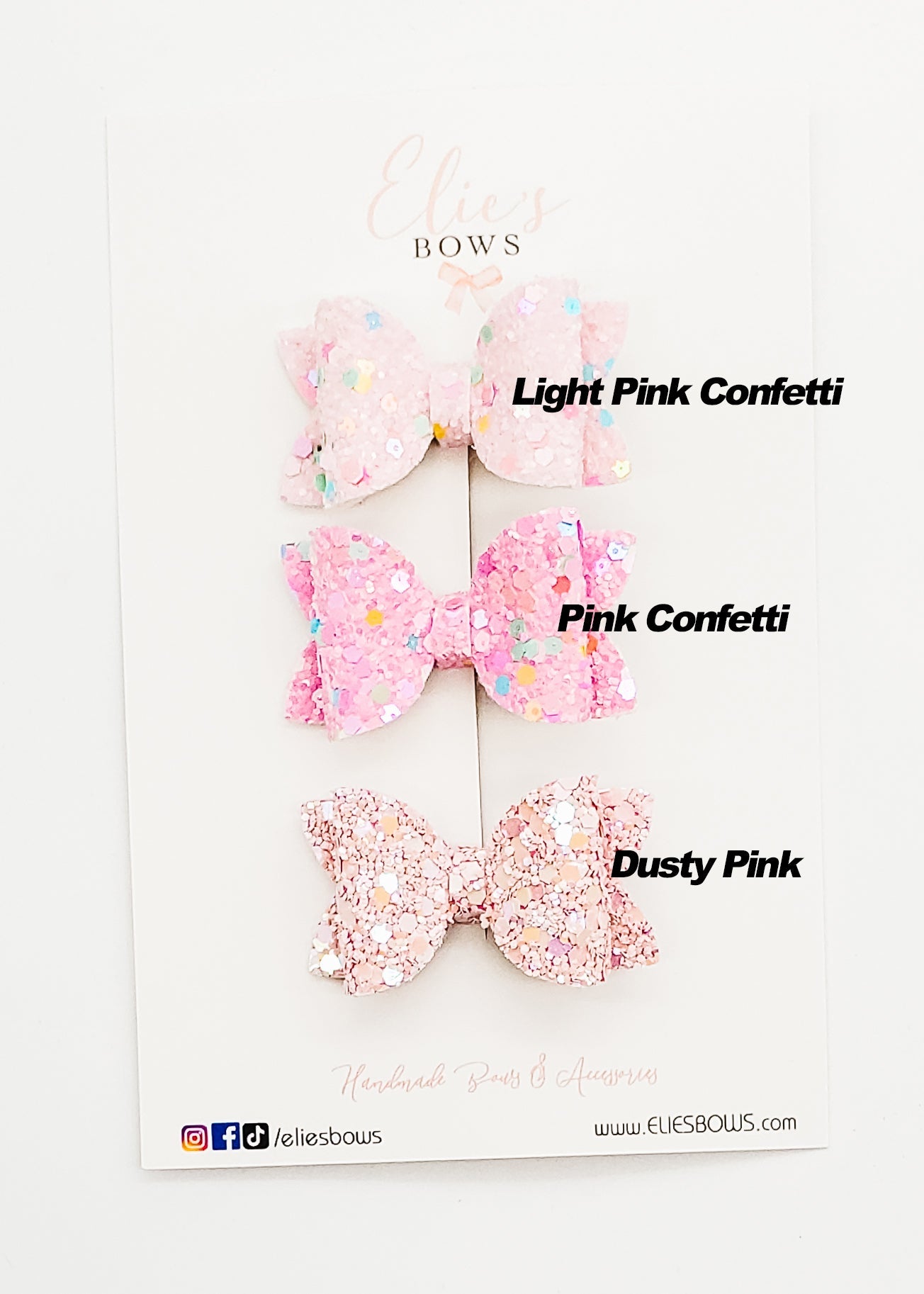 Pink Glitter Bows - 2"-Bows-Elie’s Bows