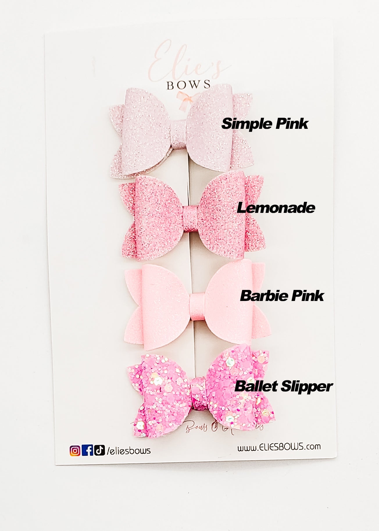 Pink Glitter Bows - 2"-Bows-Elie’s Bows