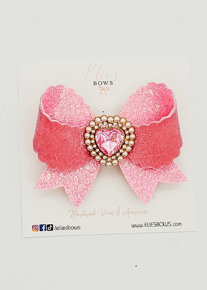 Pink Heart Chic - 3"-Bows-Elie’s Bows
