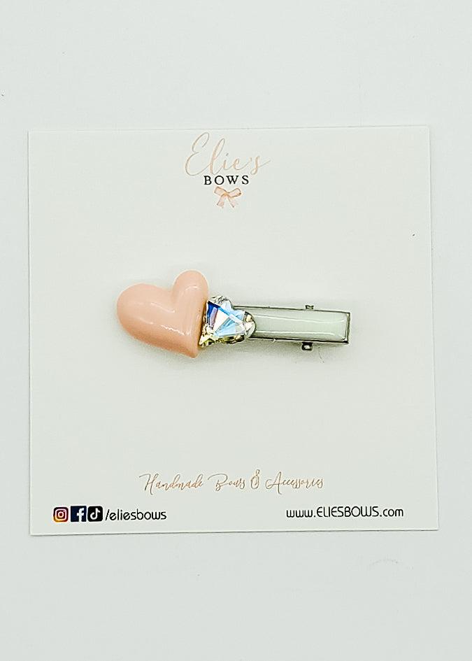 Pink Hearts & Diamonds - Bar Clip - 2"-Snap Clips-Elie’s Bows