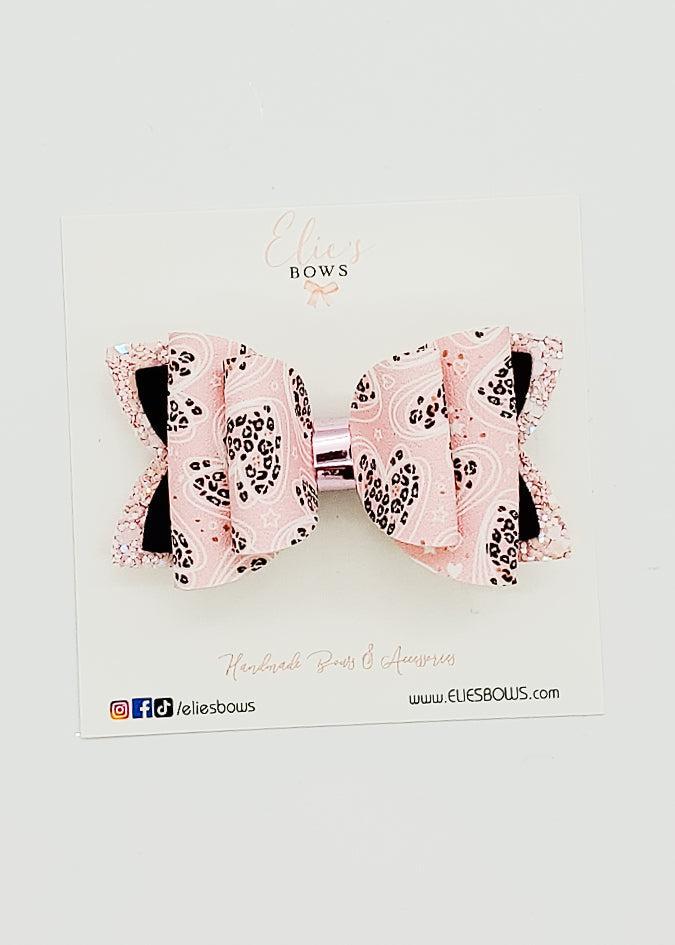 Pink Leopard Hearts - 3"-Bows-Elie’s Bows