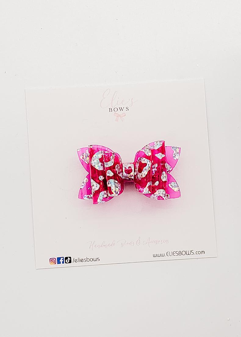 Pink Leopard - Waterproof Bow - 2"-Bows-Elie’s Bows