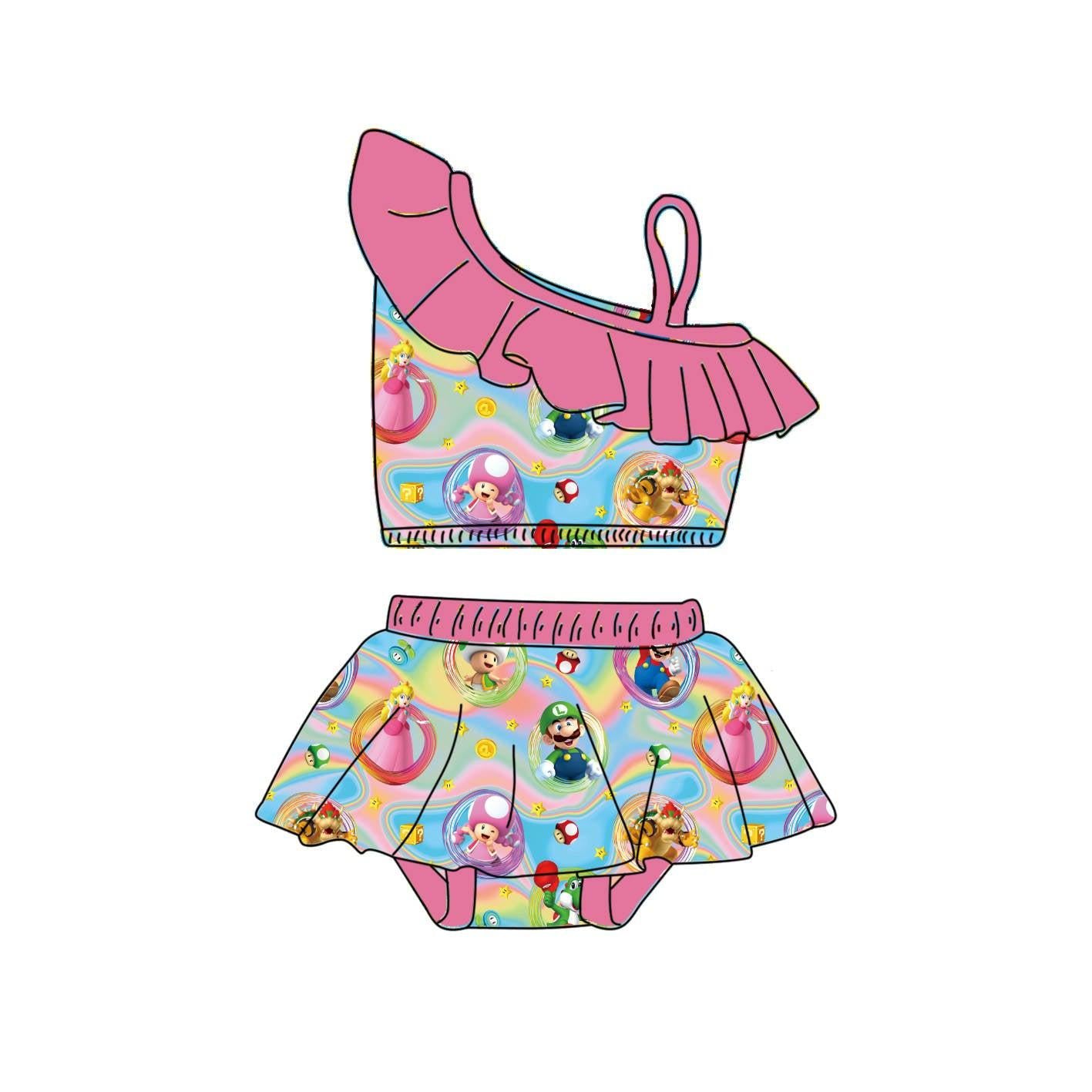 Pink M. Bros - 2 Piece bathing suit PRE-ORDER-Bathing suits-Elie’s Bows