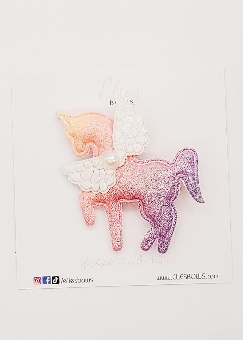 Pink Ombre Unicorn Fairy - Bar Clip - 6cm * Colors will vary-Snap Clips-Elie’s Bows