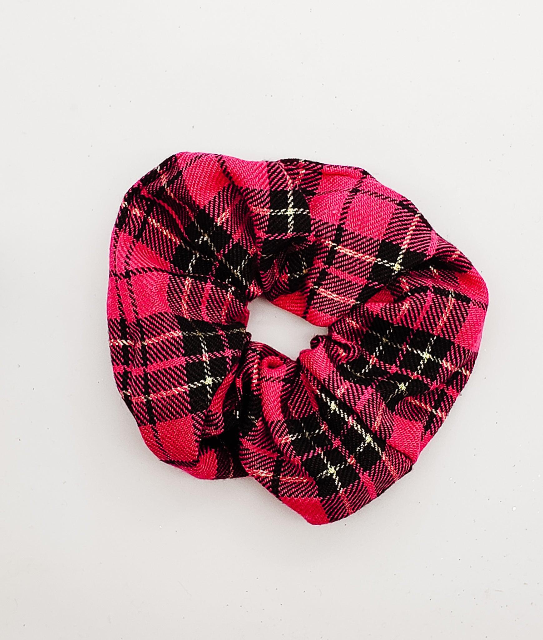 Pink Plaid - Scrunchie-Scrunchie-Elie’s Bows