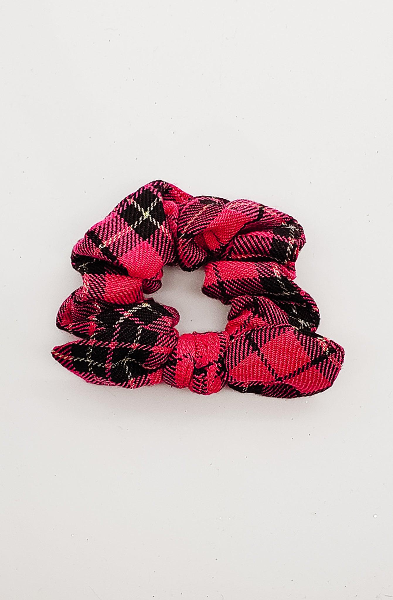 Pink Plaid - Tail Scrunchie-Scrunchie-Elie’s Bows