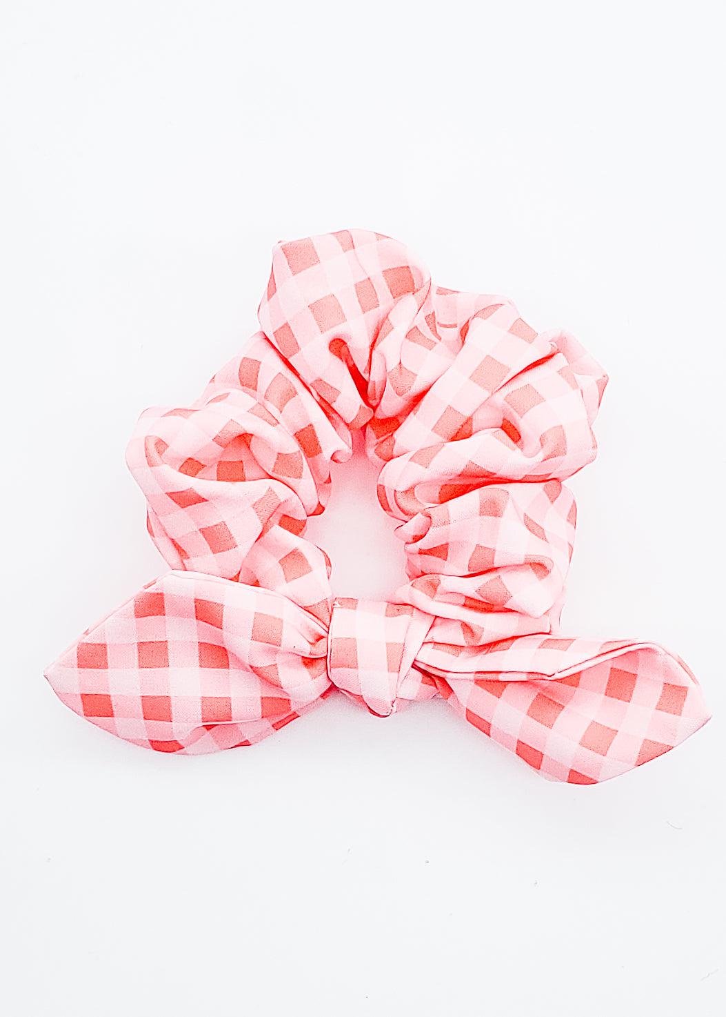 Pink Plaid - XS Tail Scrunchie-Scrunchie-Elie’s Bows