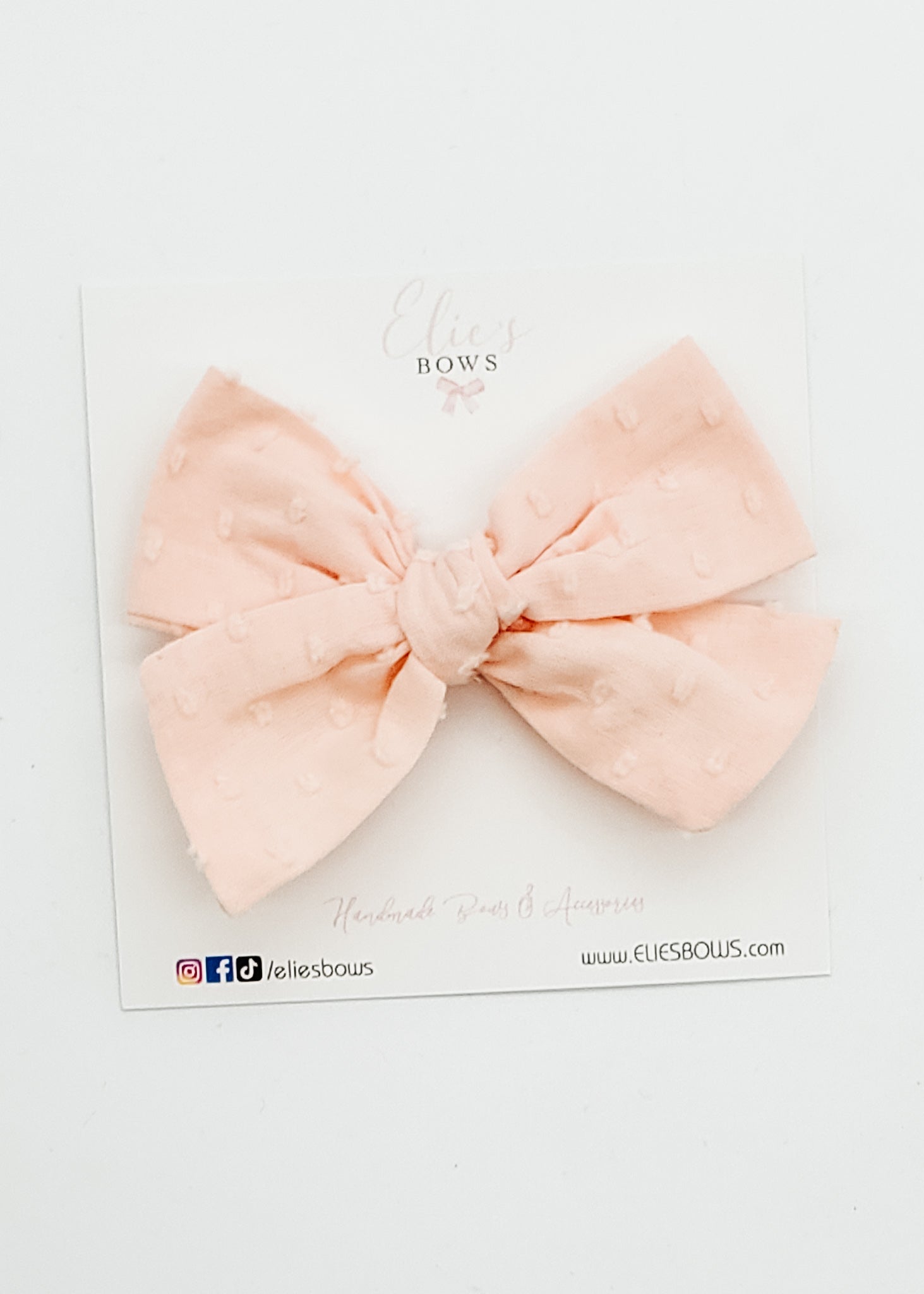 Pink Poplin - Elie Fabric Bow - 3.2"-Bows-Elie’s Bows