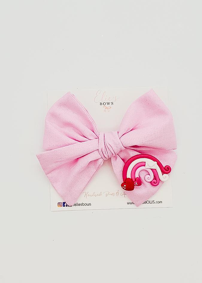 Pink Rainbow - Elie Fabric Bow - 3.5"-Bows-Elie’s Bows
