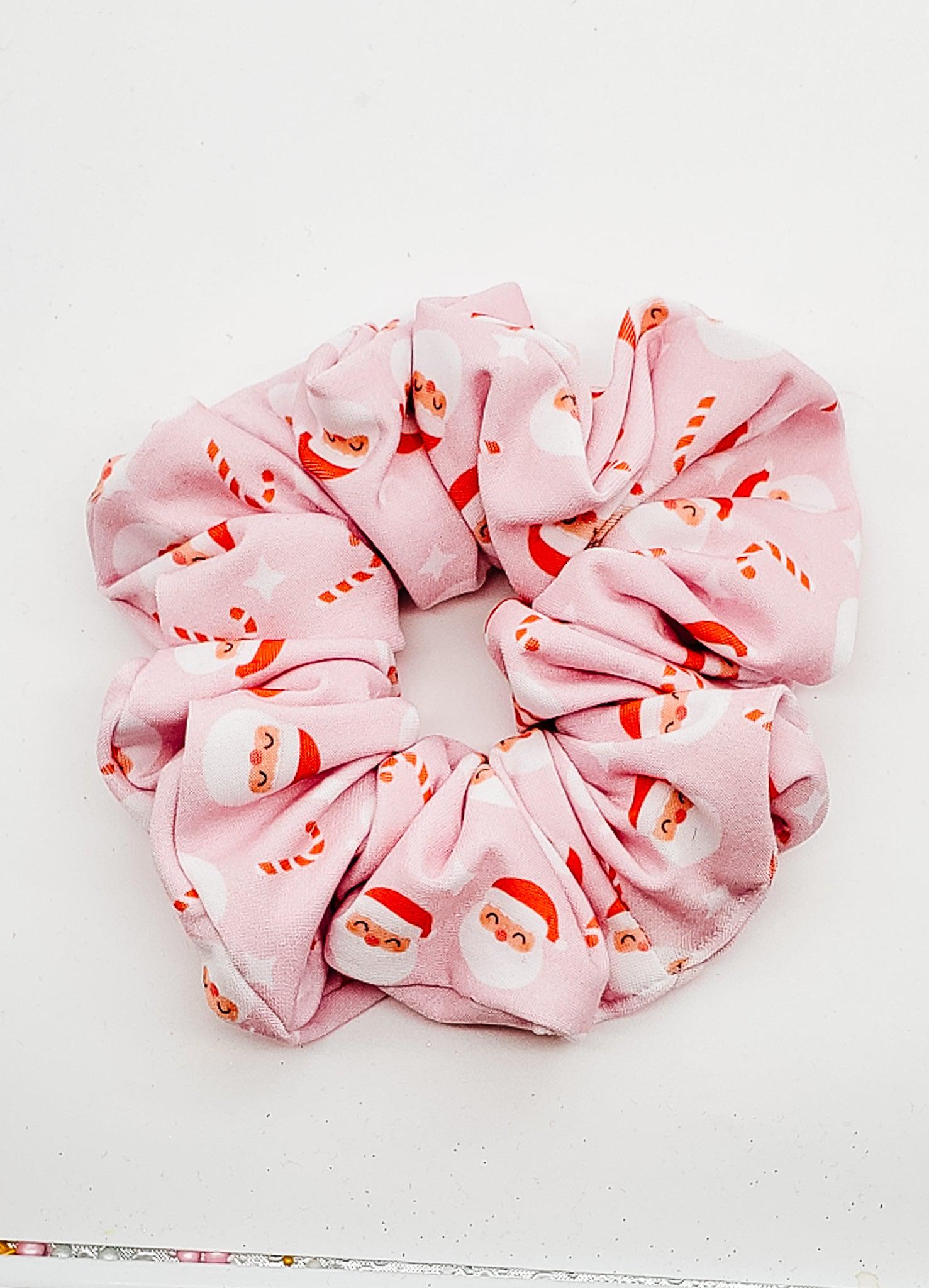 Pink Santa - XL Scrunchie-Scrunchie-Elie’s Bows