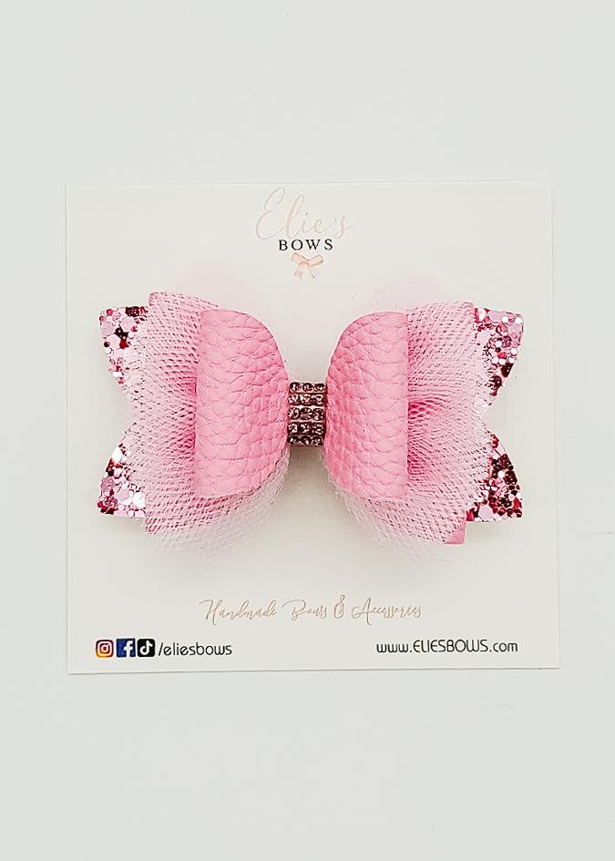 Pink Tulle - 3"-Bows-Elie’s Bows