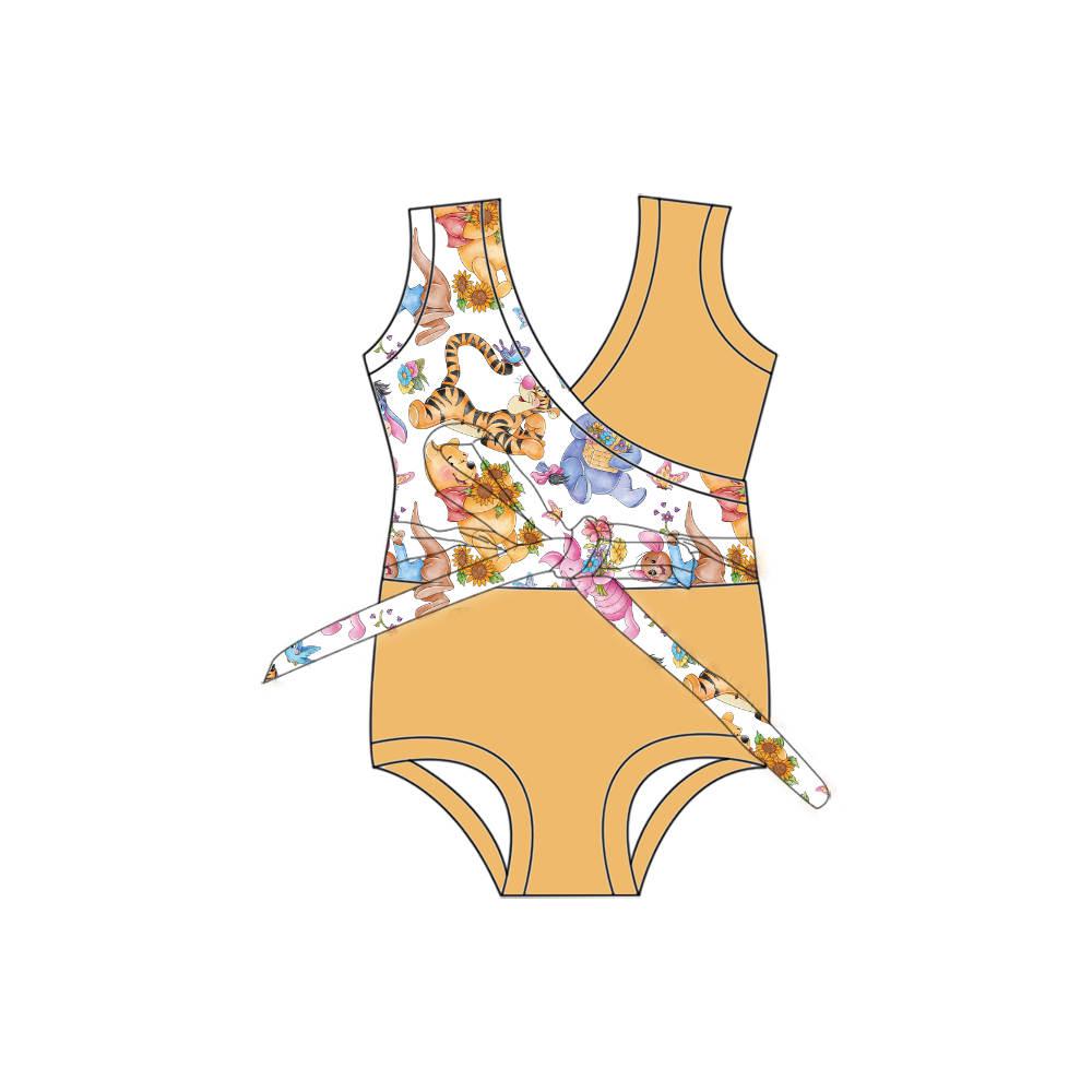 Pooh Bear - One Piece Twist Bathing Suit PRE-ORDER-Bathing suits-Elie’s Bows