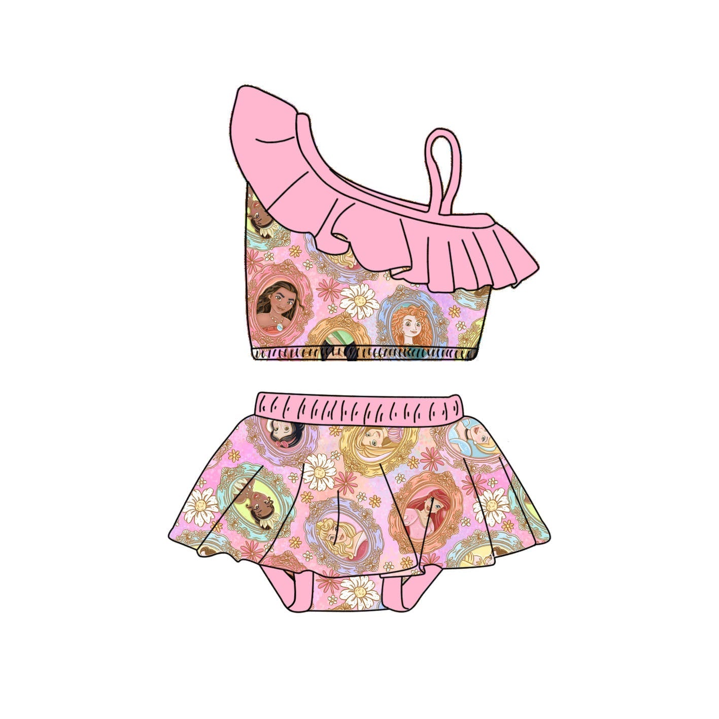 Princess - 2 Piece bathing suit PRE-ORDER-Bathing suits-Elie’s Bows