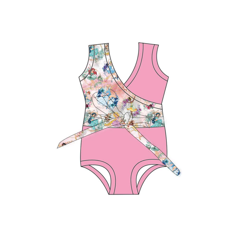 Princess Ballerina - One Piece Twist Bathing Suit PRE-ORDER-Bathing suits-Elie’s Bows
