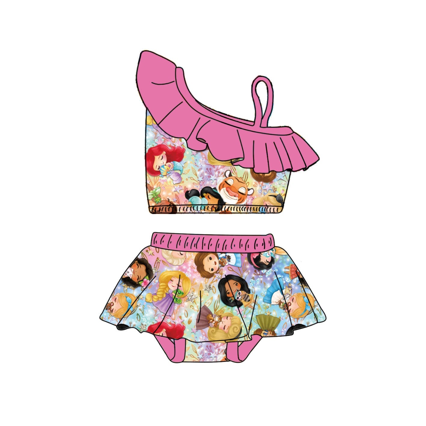 Princess Gal - 2 Piece bathing suit PRE-ORDER-Bathing suits-Elie’s Bows