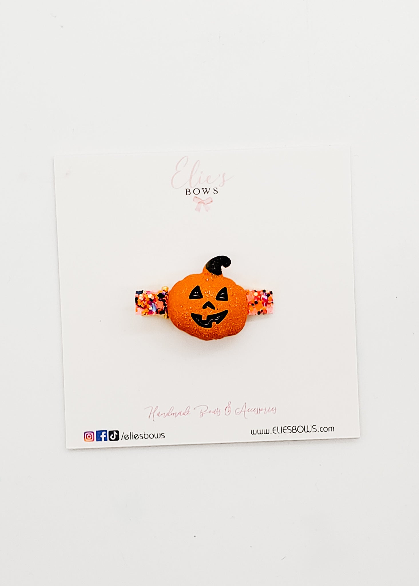 Pumpkin - Glow in the dark Bar Clips - 2"-Snap Clips-Elie’s Bows