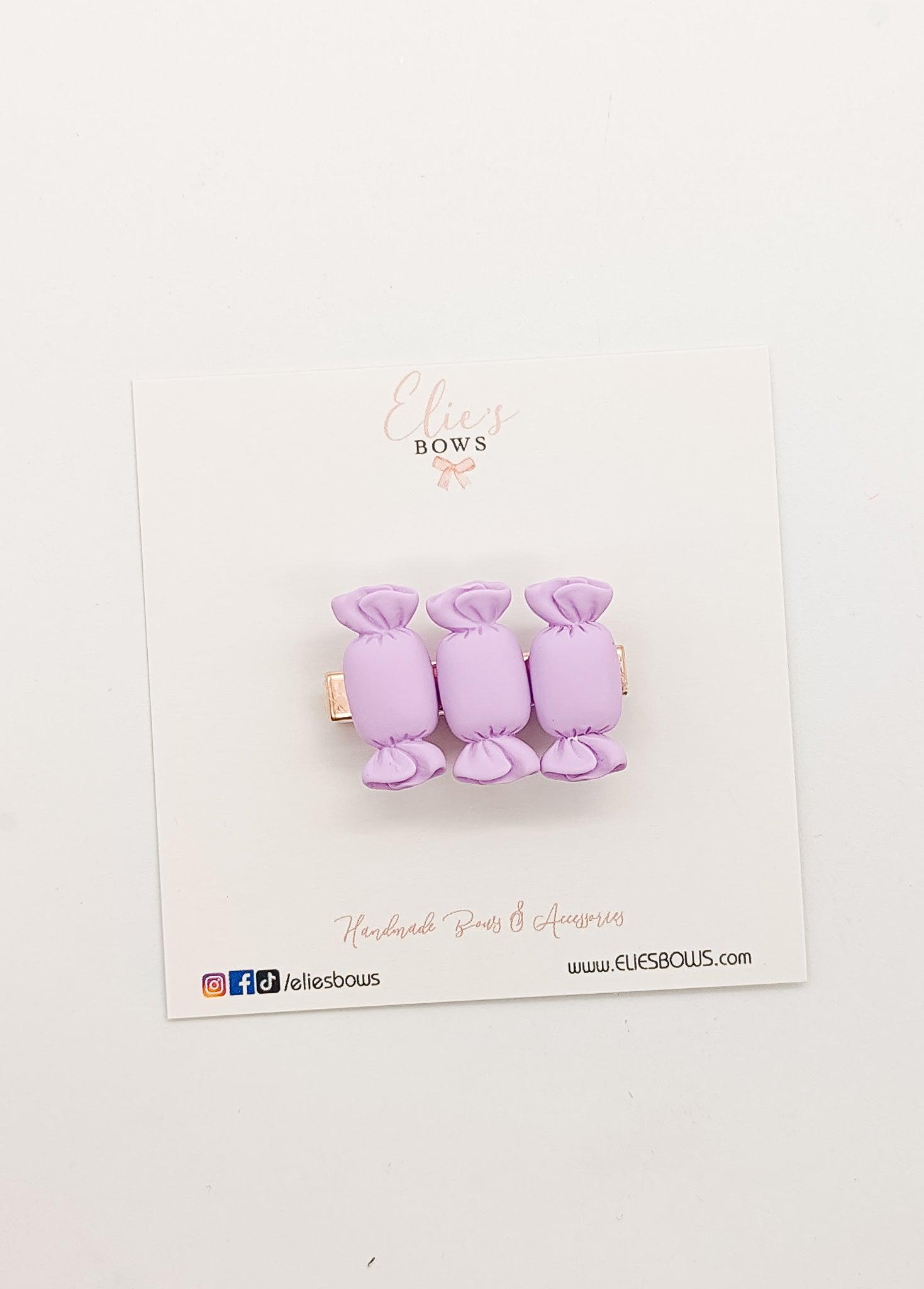 Purple Candies - Bar Clip - 1.8"-Snap Clips-Elie’s Bows
