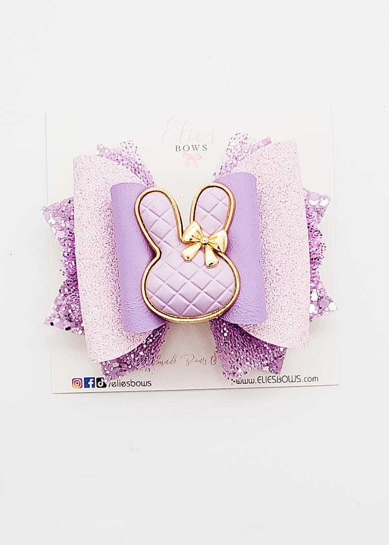 Purple Deluxe Bunny Bow - 3.5"-Bows-Elie’s Bows
