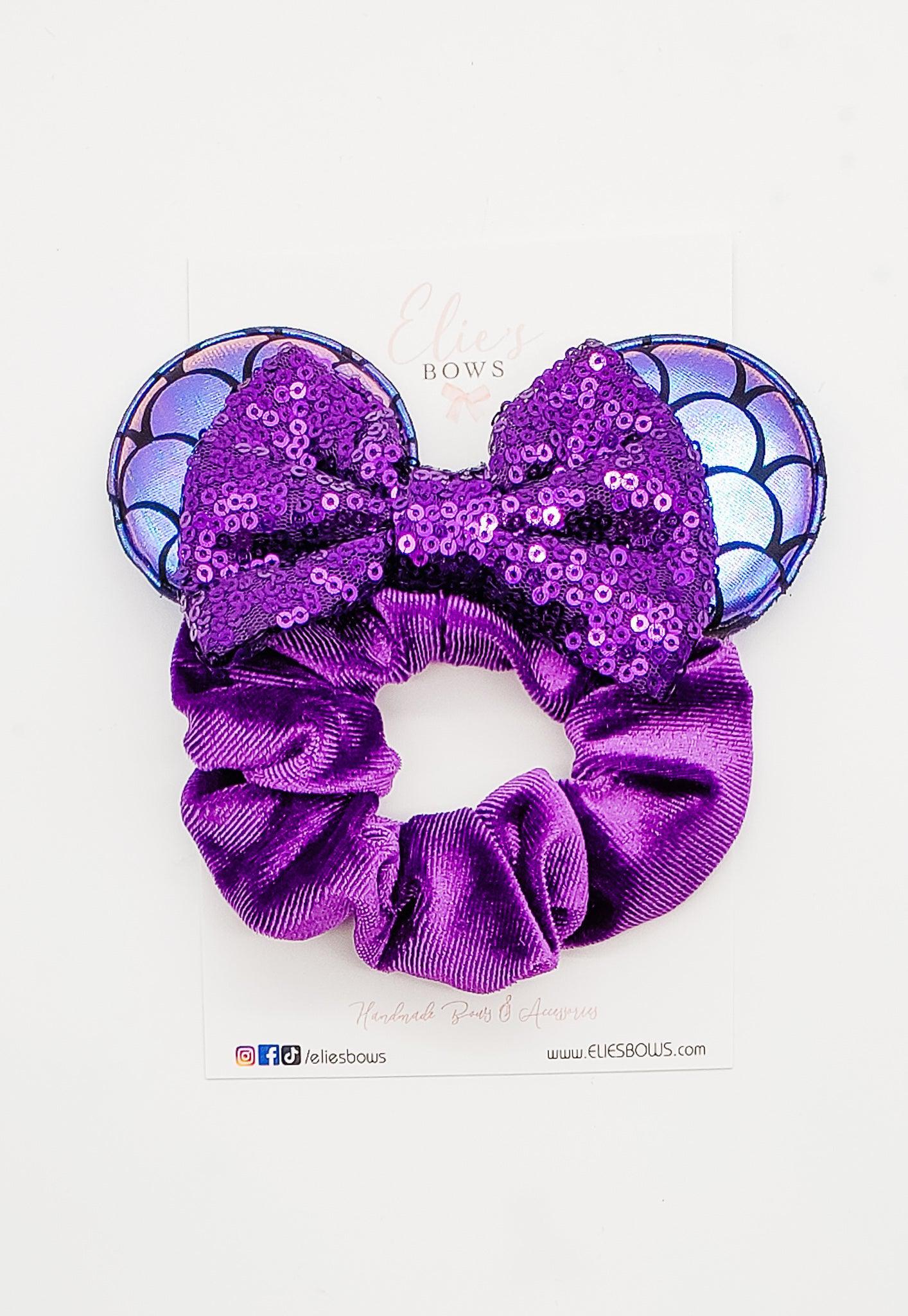 Purple - Ears Scrunchie-Scrunchie-Elie’s Bows