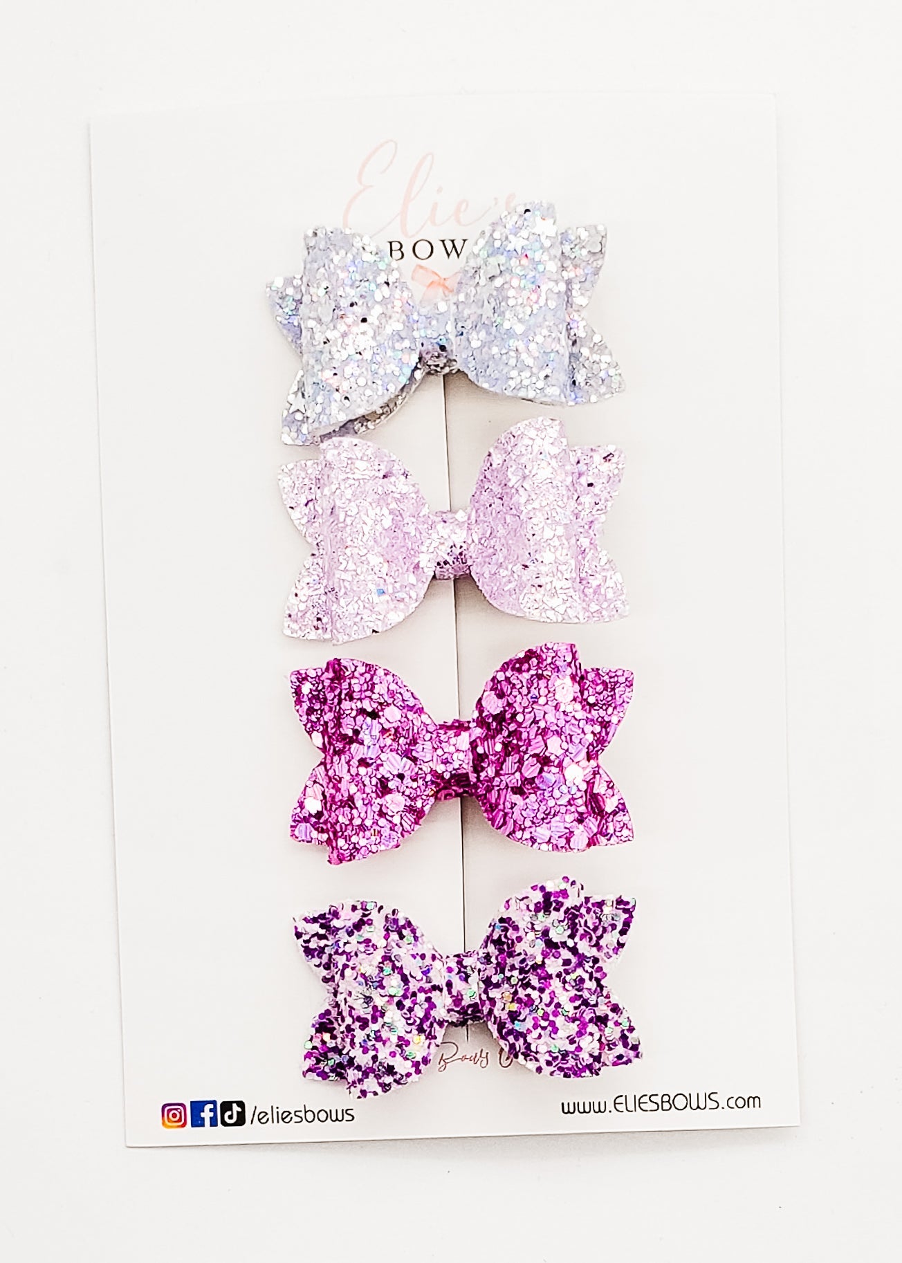 Purple Glitter Bows - 2"-Bows-Elie’s Bows