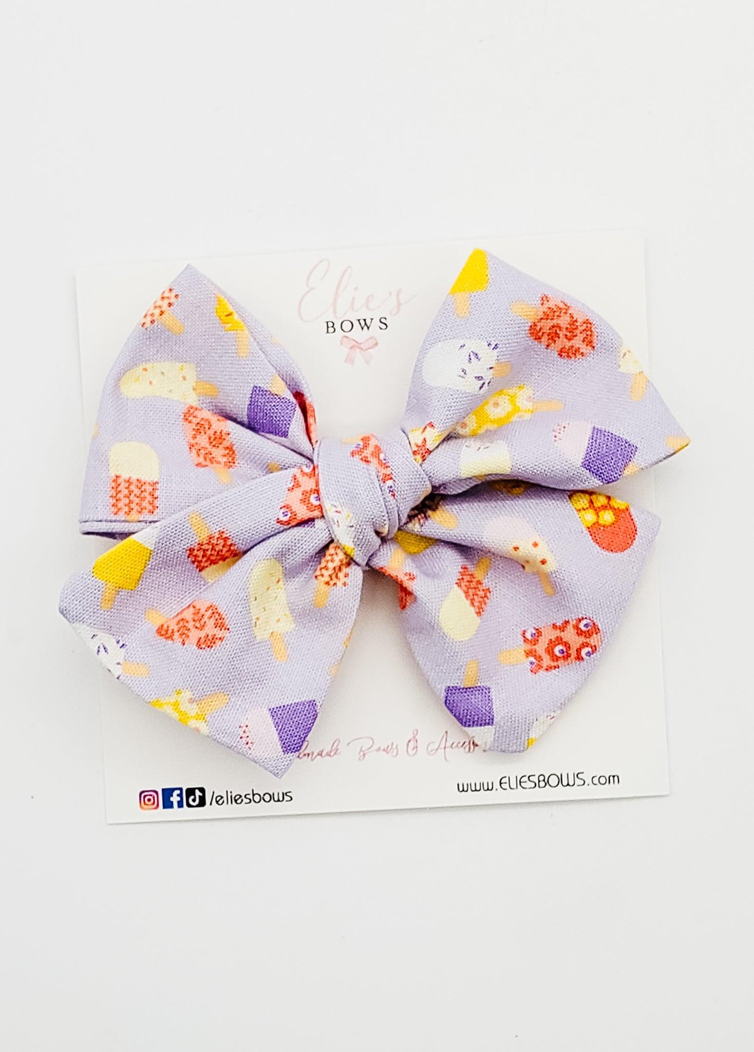 Purple Popsicles - Elie - Fabric Bow - 3.5"-Bows-Elie’s Bows