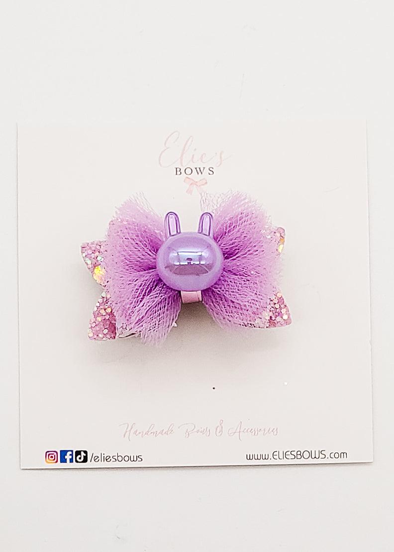 Purple Tulle Bunny Bow - 2"-Bows-Elie’s Bows