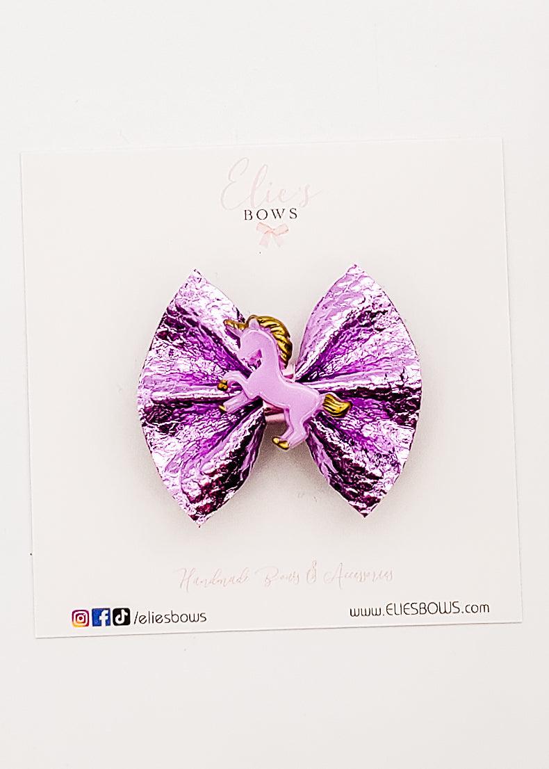 Purple Unicorn - Pixie Bow - 2"-Bows-Elie’s Bows